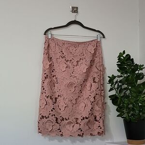 Mauve Ampersand Ave L Ultimate Floral Lace Pencil Skirt Fitted Hidden Zi…